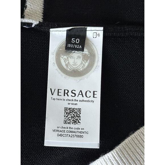 NWT Versace Medusa Logo Wool Knit Sweater Black 40 US (50 Eu) Italy A86467 - Picture 12 of 14